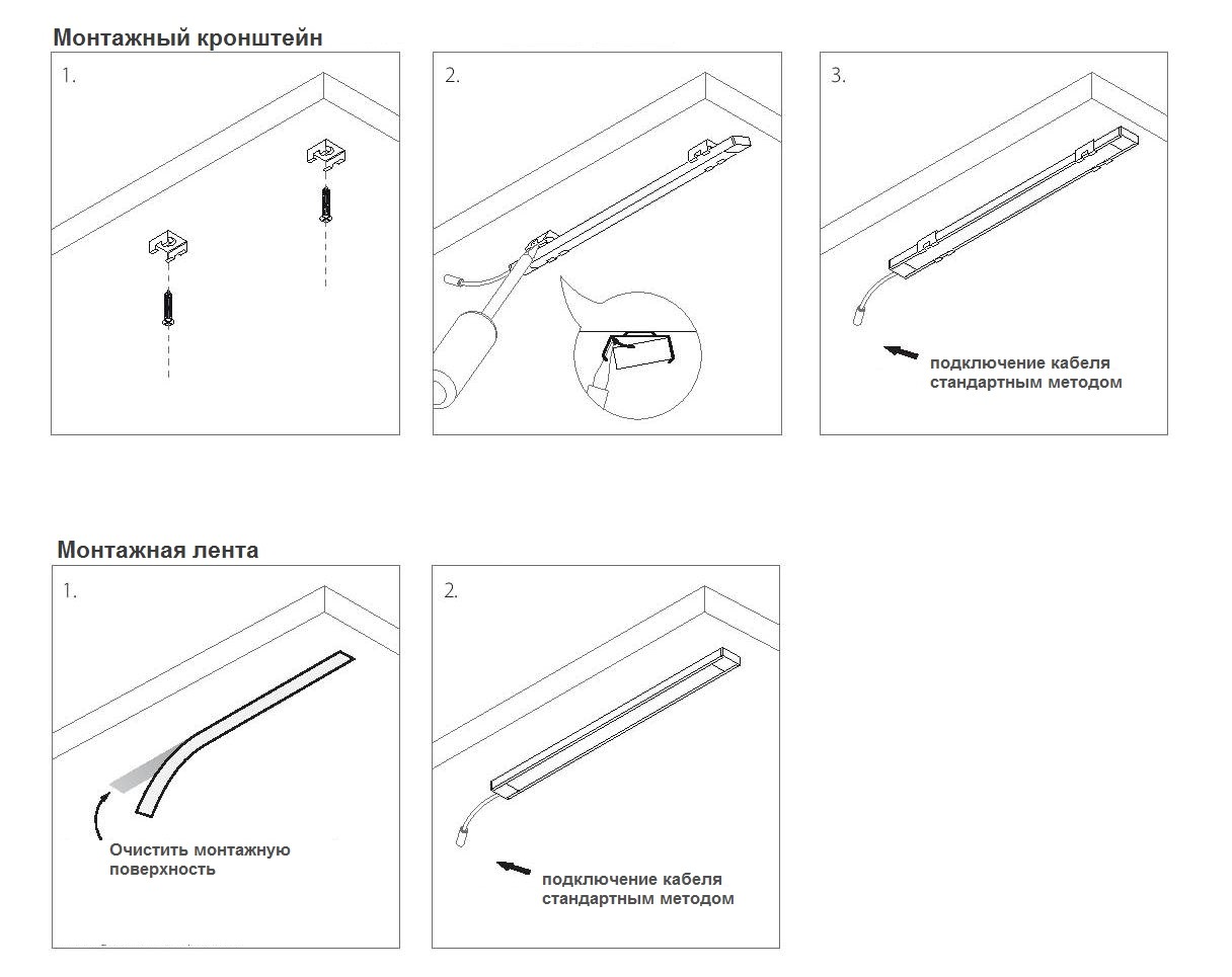 Монтаж накладного профиля 