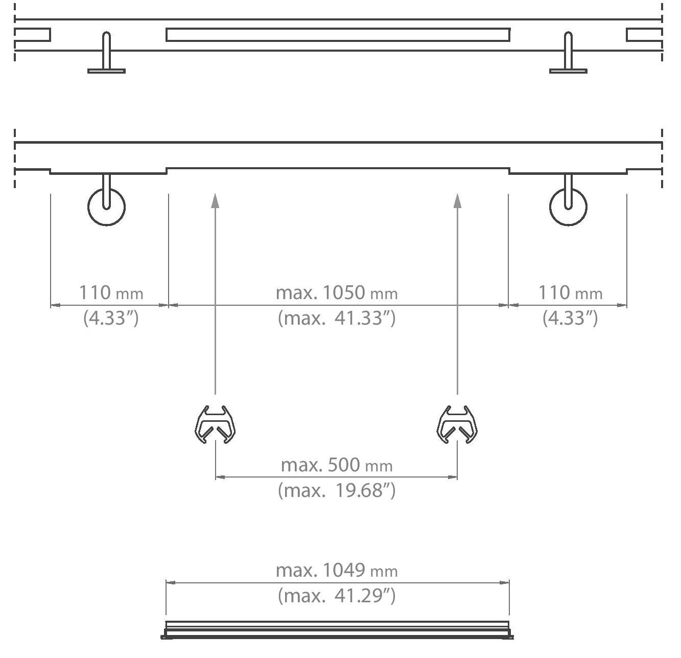 Встроенный в перила профиль